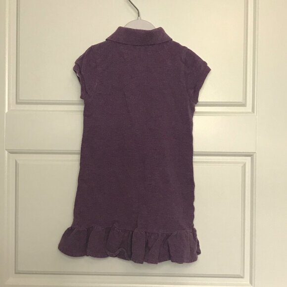 Ralph Lauren Purple Polo Dress Girls Size 2T 100% Pique Cotton Ruffled Hem - Picture 3 of 9
